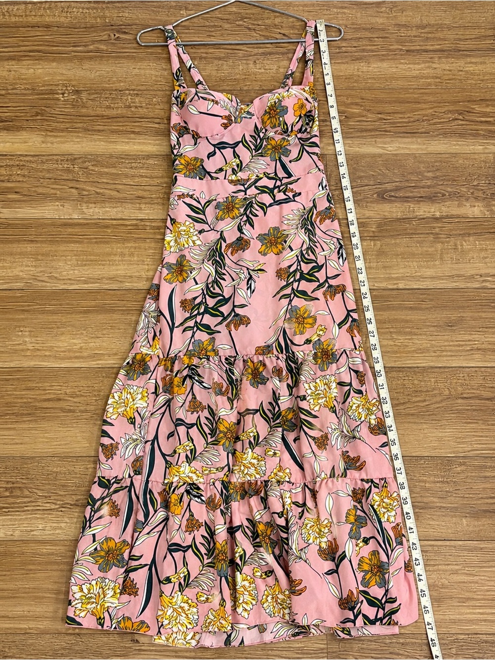Pink Floral Cottagecore Midi Dress Small Romantic Boho Garden Party - Picture 5 of 6